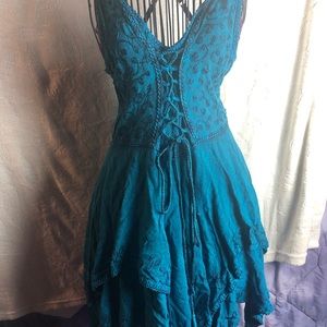 Boho scalloped edge Distressed dress